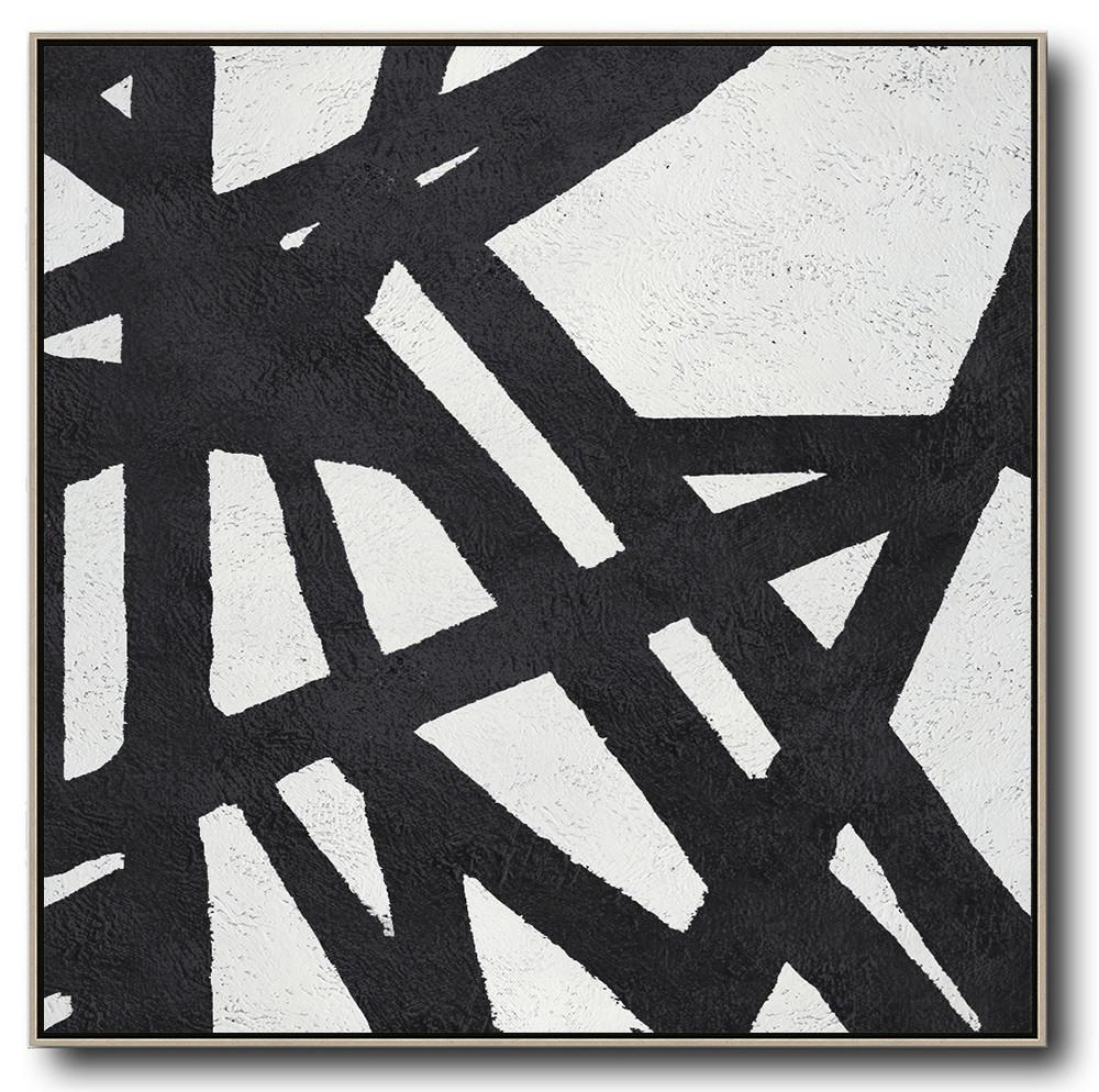 Minimal Black and White Painting #MN135A - Click Image to Close